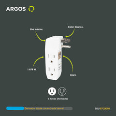 ARGOS 9700040 MULTICONTACTO TRIPLE CON ENTRADA LATERAL