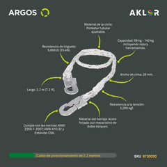 ARGOS 8730030 CABLE DE POSICIONAMIENTO DE 2.2M