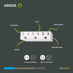 ARGOS 9700080 MULTICONTACTO TRIPLE ATERRIZADO