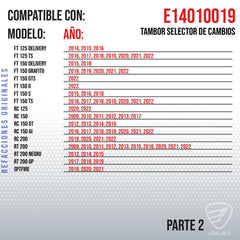 Italika E14010019 Tambor Selector Cambios Sptfire Rt200