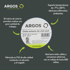 ARGOS CINTA DE AISLAR AZUL 18 M