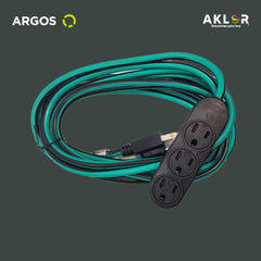 EXTENSIÓN USO RUDO REFORZADA CON TIERRA 5 METROS 16 AWG, VERDE, ARGOS 9730063