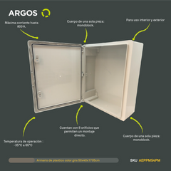 ARGOS Gabinete de plastico gris 50x40x17.5cm