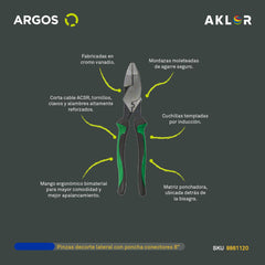 ARGOS 8861120 PINZA ELÉCTRICA CON PONCHADORA DE 9 PULGADAS