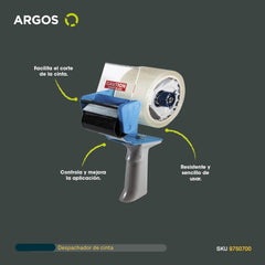 ARGOS 9750700 DESPACHADOR DE CINTA TRANSPARENTE O CANELA