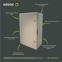 ARGOS Gabinete de plastico gris 60x40x20cm