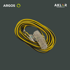 EXTENSIÓN USO RUDO REFORZADA CON TIERRA ILUMINADA 30 METROS 14 AWG, AMARILLO CON NEGRO, ARGOS 977016