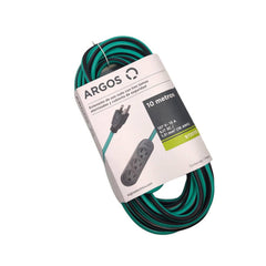 EXTENSIÓN USO RUDO REFORZADA CON TIERRA 10 METROS 16 AWG, VERDE, ARGOS 9730113