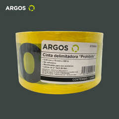 ARGOS Cinta de Seguridad Delimitadora Amarillo 3 Pulgadas (PROHIBIDO)