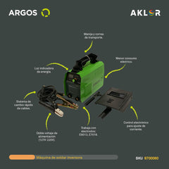 ARGOS 8700060 MÁQUINA DE SOLDAR INVERSORA CON ACCESORIOS