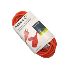 EXTENSIÓN USO RUDO REFORZADA CON TIERRA 6 METROS 16 AWG, NARANJA, ARGOS 9710115