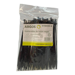 ARGOS Cinchos de plastico, bridas de plastico, 300 piezas negro, 15x3.5cm