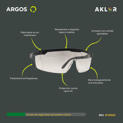 ARGOS 8720020 LENTES DE SEGURIDAD AJUSTABLES CLARO