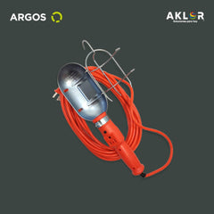 LÁMPARA DE TALLER CON CANASTILLA METÁLICA USO RUDO 8 METROS 16 AWG, NARANJA, ARGOS 9720115