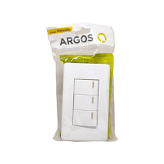 ARGOS 8840915 APAGADOR TRIPLE CON PLACA BLANCA