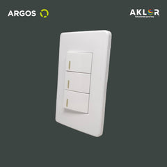 ARGOS 8840915 APAGADOR TRIPLE CON PLACA BLANCA