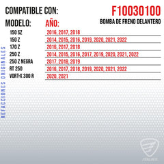 Italika F10030100 Bomba De Freno Trasero 250 Z Italika
