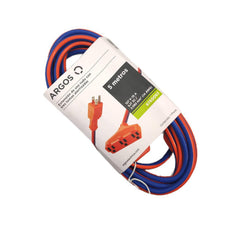 EXTENSIÓN USO RUDO REFORZADA CON TIERRA 5 METROS 14 AWG, AZUL CON NARANJA, ARGOS 9770093