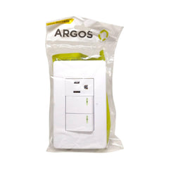 ARGOS 8840945 APAGADOR DOBLE Y CONTACTO CON PLACA BLANCA