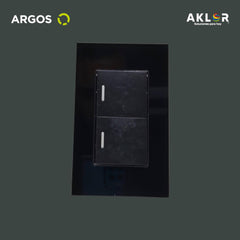 ARGOS 8843900 APAGADOR DOBLE CON PLACA DE ACRÍLICO NEGRO