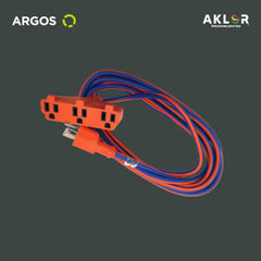 EXTENSIÓN USO RUDO REFORZADA CON TIERRA 5 METROS 14 AWG, AZUL CON NARANJA, ARGOS 9770093