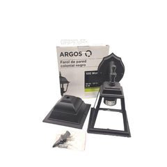 ARGOS 9400425 FAROL DE PARED COLONIAL NEGRO 127 V~ 60 Hz E27