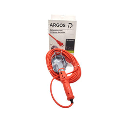 LÁMPARA DE TALLER CON CANASTILLA METÁLICA USO RUDO 15 METROS 16 AWG, NARANJA, ARGOS 9720115