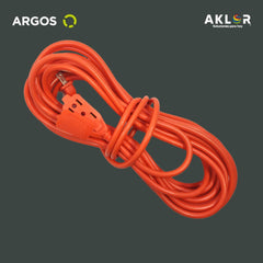 EXTENSIÓN USO RUDO REFORZADA CON TIERRA 10 METROS 16 AWG, NARANJA, ARGOS 9710215