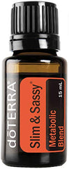 doTERRA - Slim & Sassy Essential Oil Metabolic Blend - Promotes Healthy Metabolism, Helps to Manage Hunger Cravings When Taken with Water; For Diffusion, Internal, or Topical Use - 15 mL - AKLOR soluciones para hoy