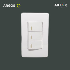 ARGOS 8840915 APAGADOR TRIPLE CON PLACA BLANCA