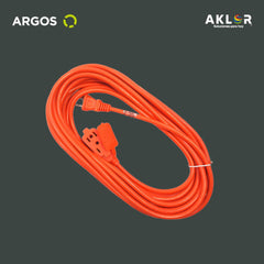 EXTENSIÓN USO RUDO REFORZADA CON TIERRA 10 METROS 16 AWG, NARANJA, ARGOS 9710215