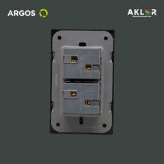 ARGOS 8843900 APAGADOR DOBLE CON PLACA DE ACRÍLICO NEGRO