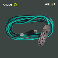 EXTENSIÓN USO RUDO REFORZADA CON TIERRA 10 METROS 16 AWG, VERDE, ARGOS 9730113