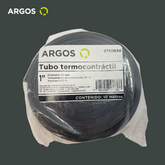 ARGOS tubo termorretractil para aislamiento electrico de 1 pulgada, 10 metros de largo, color negro