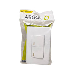 ARGOS 8840900 APAGADOR DOBLE CON PLACA BLANCA