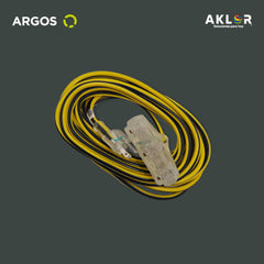 EXTENSIÓN USO RUDO REFORZADA CON TIERRA ILUMINADA 10 METROS 14 AWG, AMARILLO CON NEGRO, ARGOS 977009