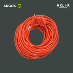 EXTENSIÓN USO RUDO REFORZADA CON TIERRA 30 METROS 16 AWG, NARANJA, ARGOS 9710315