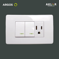 ARGOS 8840945 APAGADOR DOBLE Y CONTACTO CON PLACA BLANCA